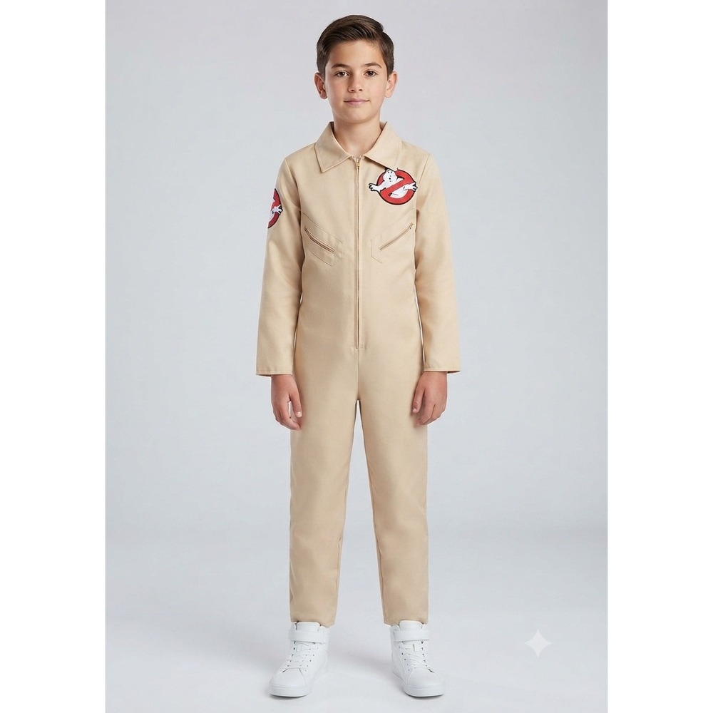 Rubies‎ Ghostbusters Costume Flight Suit Tan Jumpsuit Kids Halloween Cosplay